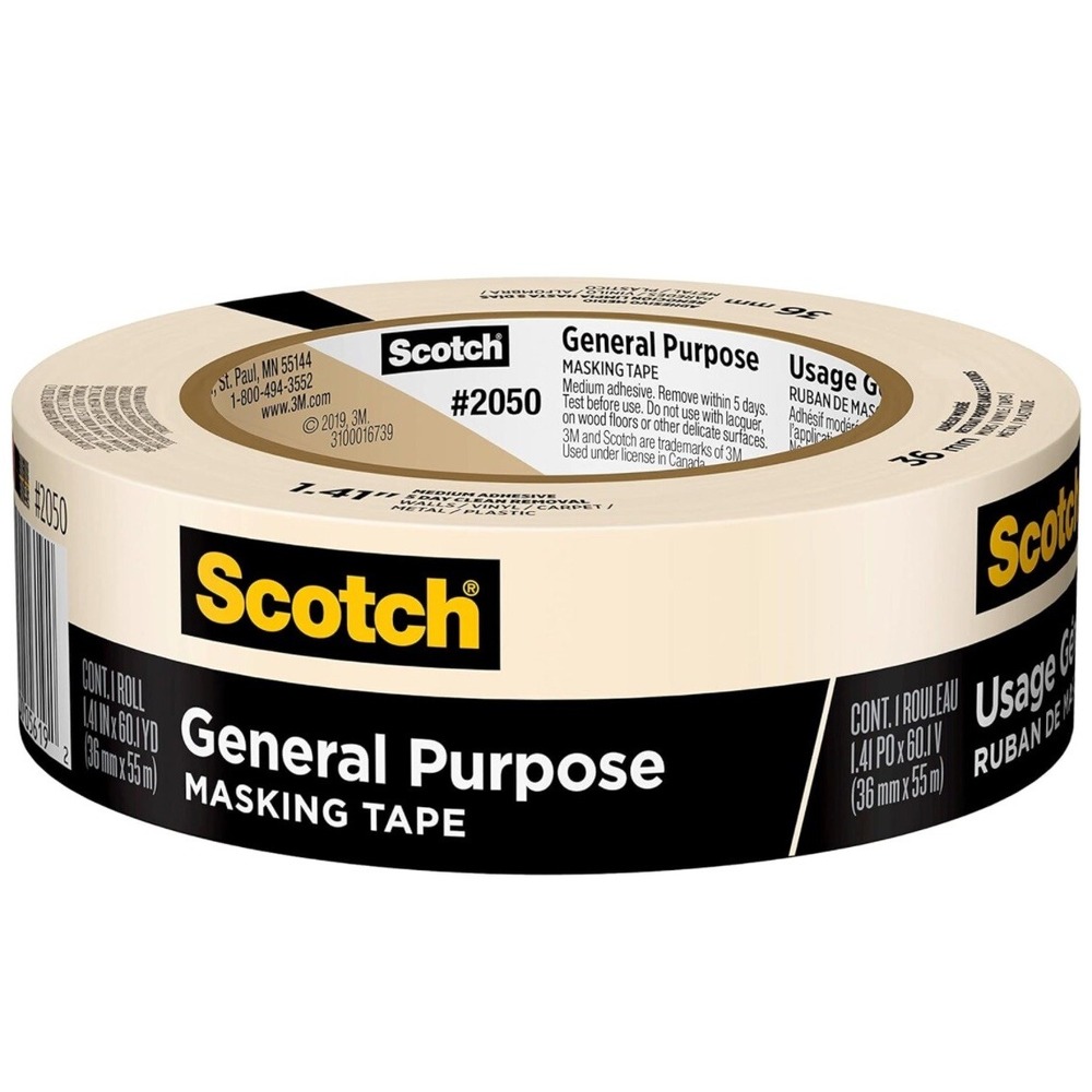 3M 2020-36A 1-1/2" Scotch General‎ Purpose Masking Tape (2-PACK)